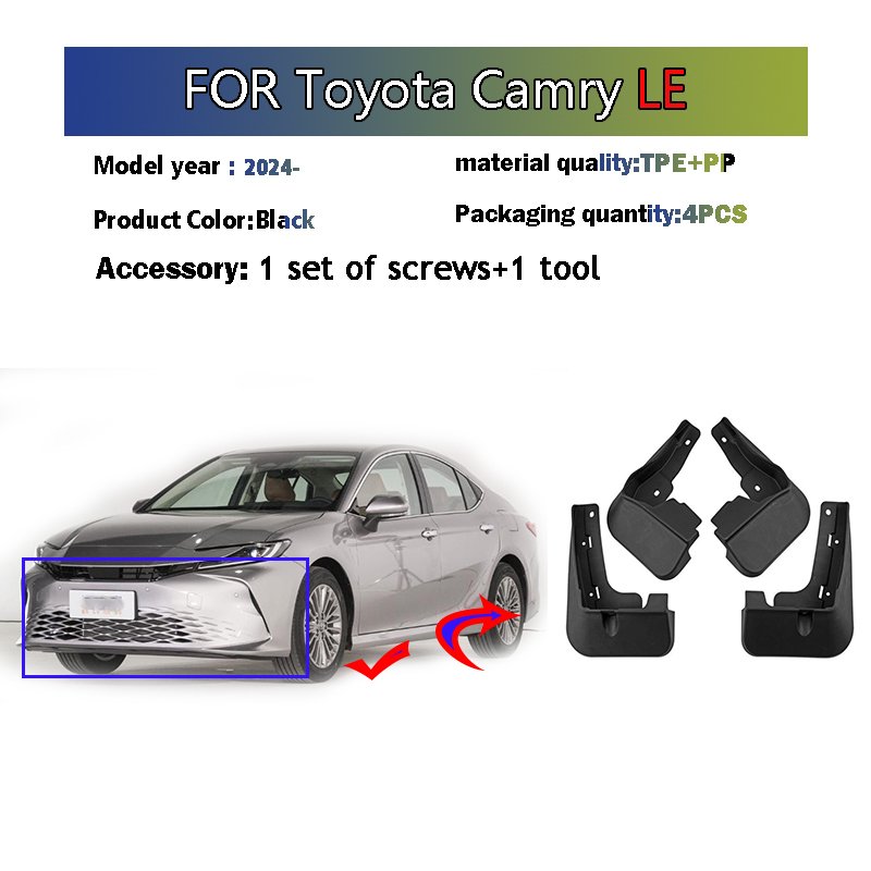 

2024 2025 для Toyota Camry LE XSE SE Брызговики, брызговики, Аксессуары для автомобилей, 4 шт.