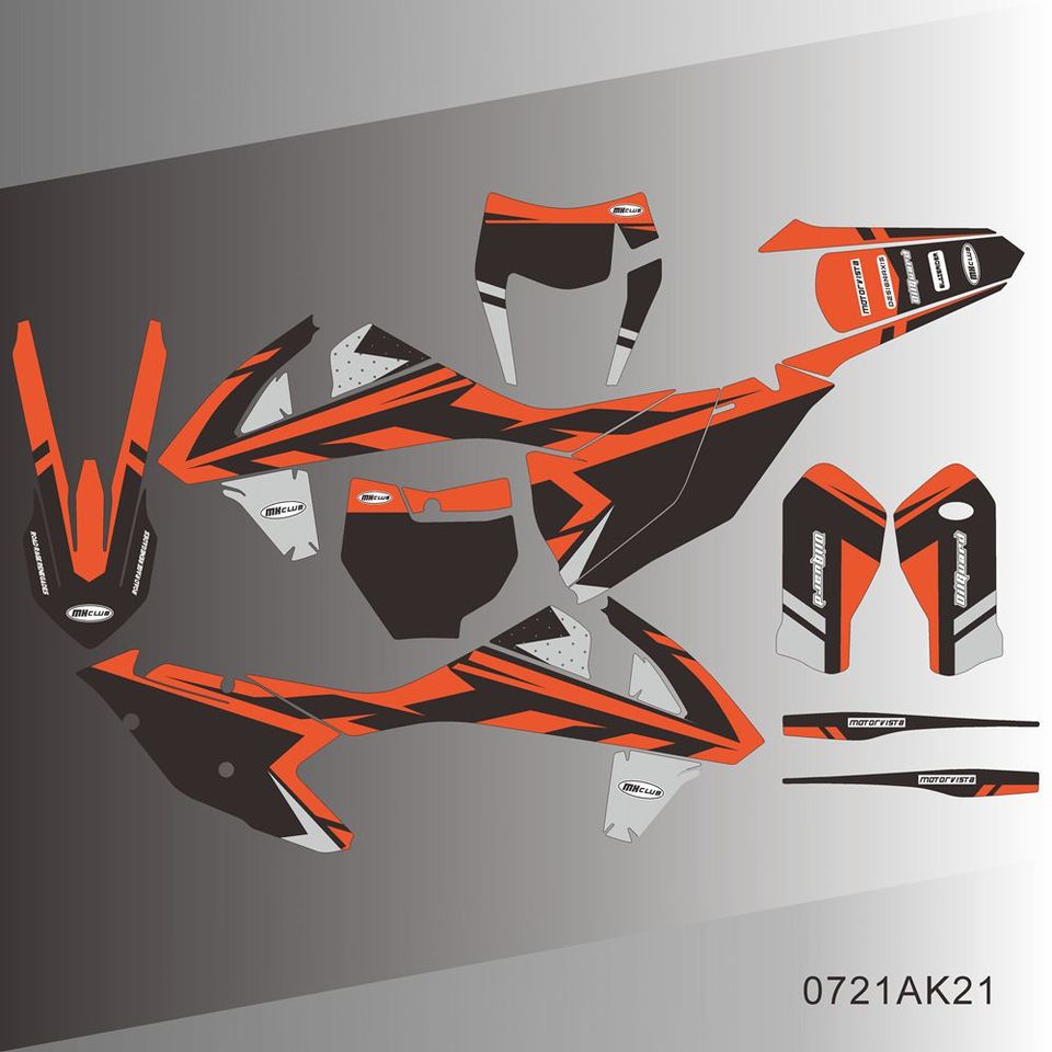 

Для KTM 125 250 350 450 500 SX SXF XC XCF 2016 2017 2018 EXC EXCF XCW 2017 2018 2019 графические наклейки фон