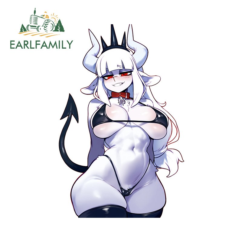 

EARLFAMILY Goat Luccifer аниме персонаж автомобильные наклейки привлекательные сексуальные автомобильные аксессуары наклейка виниловая окклюзия царапины бампер
