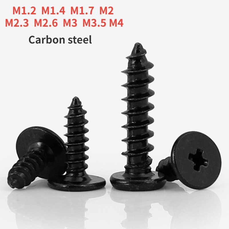 

Самонарезающие винты черные крестовые M1.2-M4