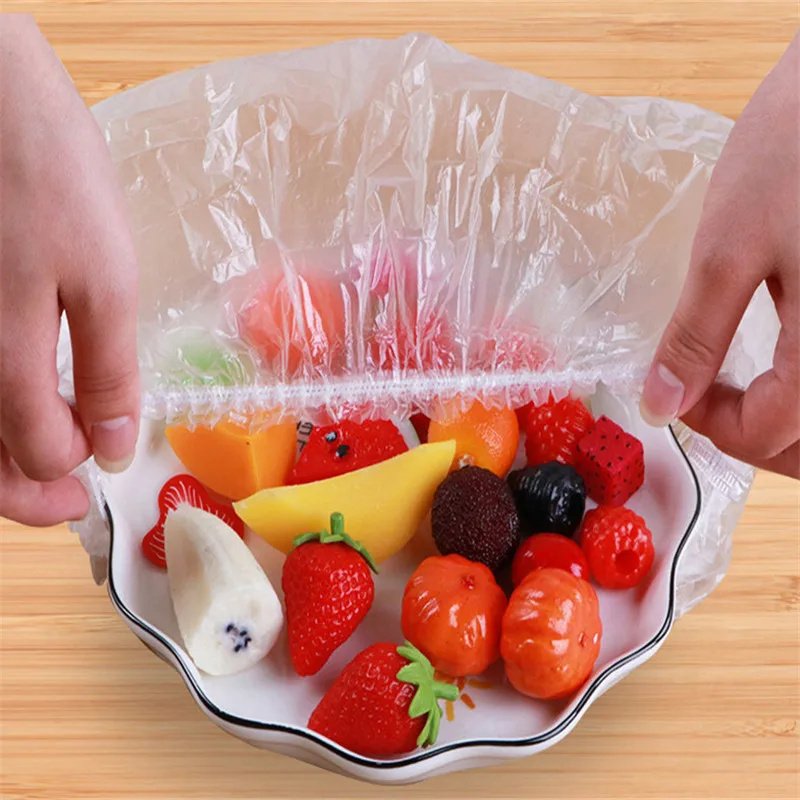 

100 Упаковок Одноразовых Крышек Для Хранения Пищевых Продуктов. Эластичные Крышки Для Сохранения Свежести Для Мисок И Контейн...