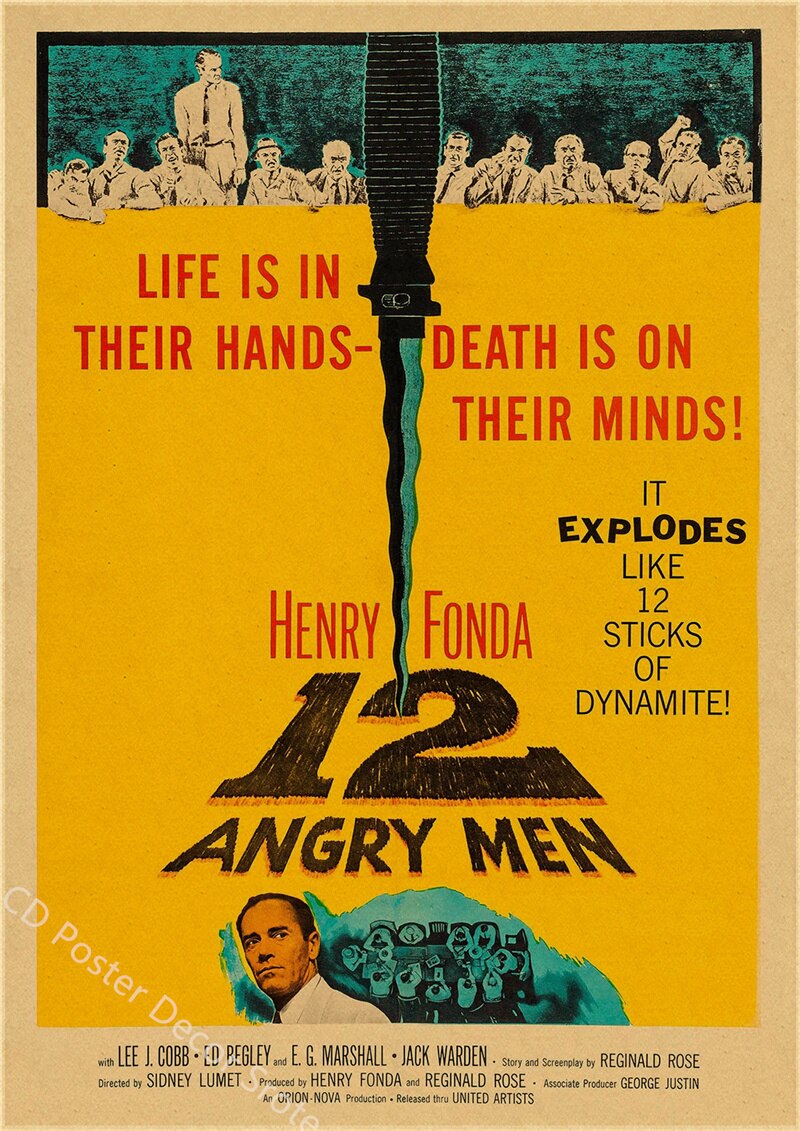 

Ретро постер "12 Angry Men", крафт-бумага
