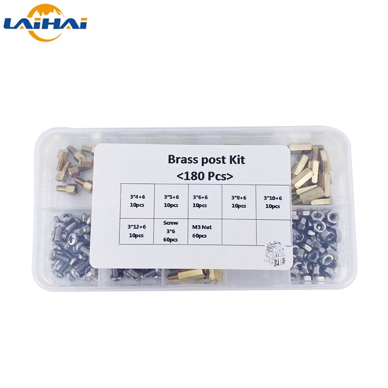

180 шт./компл. M2 * L + 3 мм M2, 5/M3 * L + 6 мм Шестигранная гайка, винт, латунный резьбовой столб, печатная плата, комплект прокладок