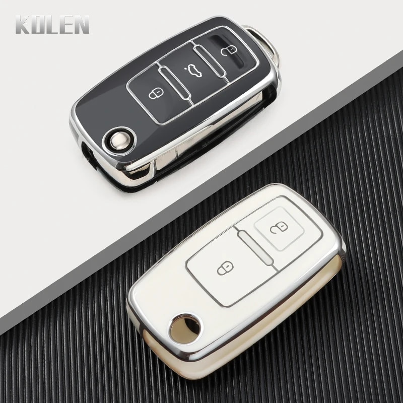 

Чехол для автомобильного ключа из ТПУ, брелок для VW Volkswagen MK4 Bora Golf 4 5 6 Jetta Passat Polo Touran Skoda Octavia Seat 2 3 кнопки