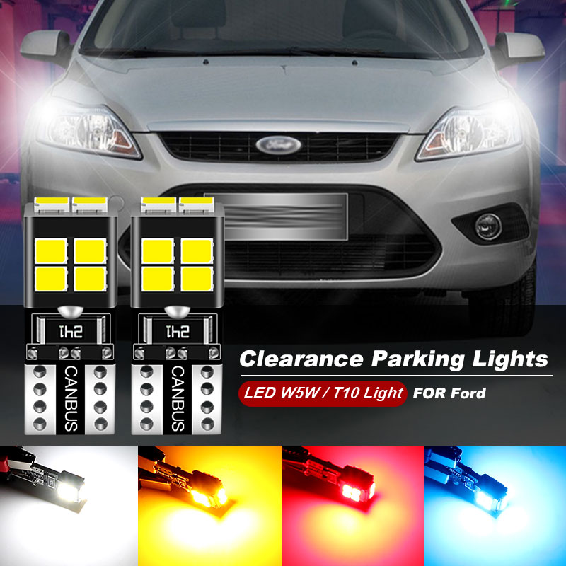 

2 шт. для Ford Focus 1 2 3 1999-2018 2009 2010 2011 2012 2013 2014 2015 2016 светодиодный габаритный фонарь T10 W5W CANbus