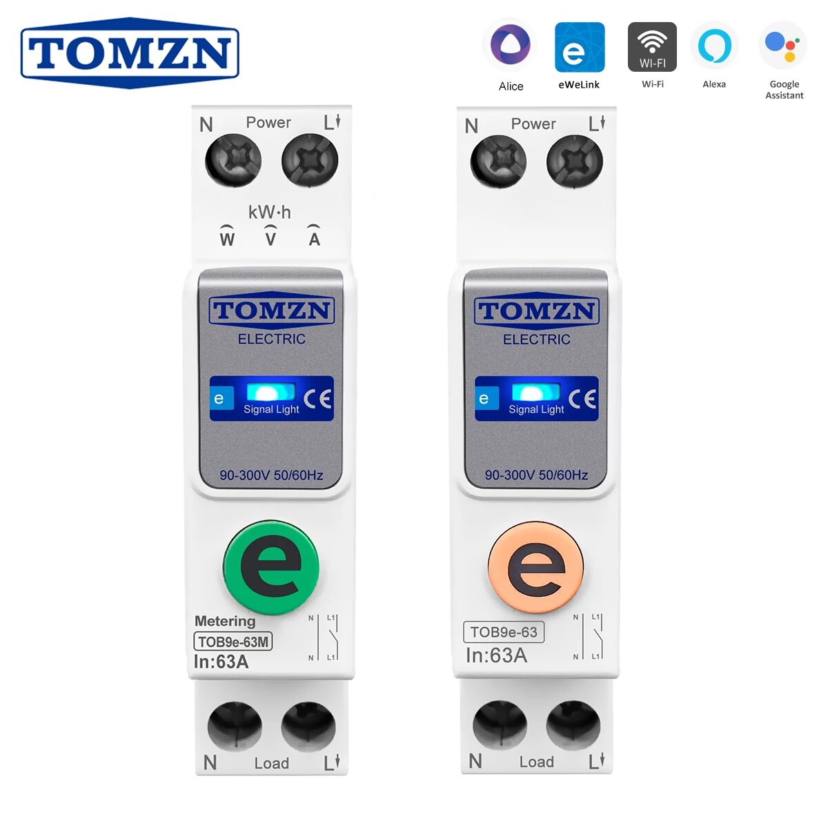 

TOMZN ewelink 1P + N 63A 110 В 220 В WIFI умный переключатель счетчик энергии кВтч измерительный автоматический выключатель таймер реле для умного дома