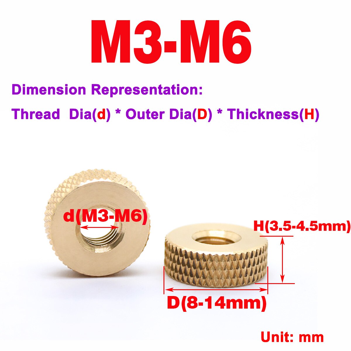 

Медные регулирующие гайки Anilox M3-M6