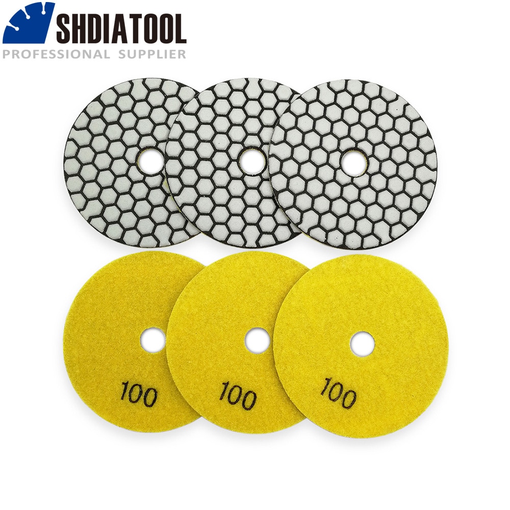 

SHDIATOOL Полировальные диски алмазные 6 шт., 100 мм, зернистость #100