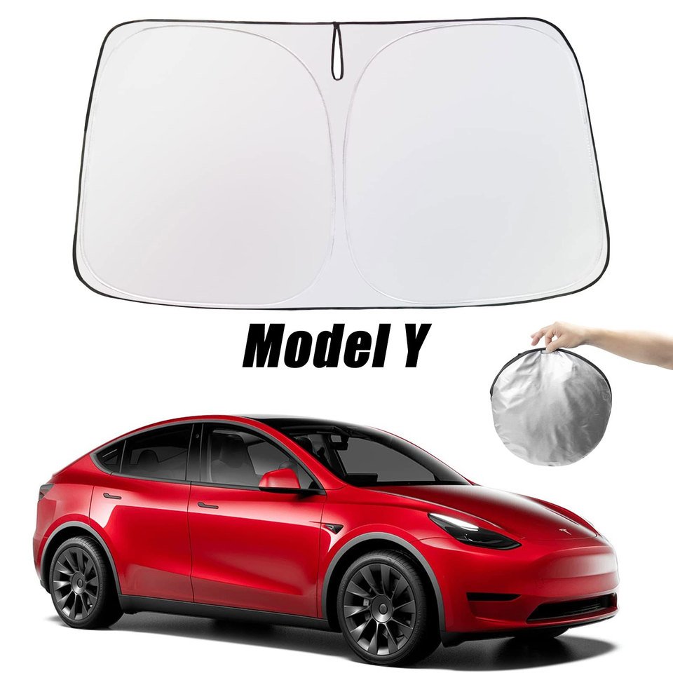 

Солнцезащитный козырек на лобовое стекло Tesla, складной солнцезащитный козырек на переднее окно, теплозащитный козырек для модели Y Model3 2025, аксессуары