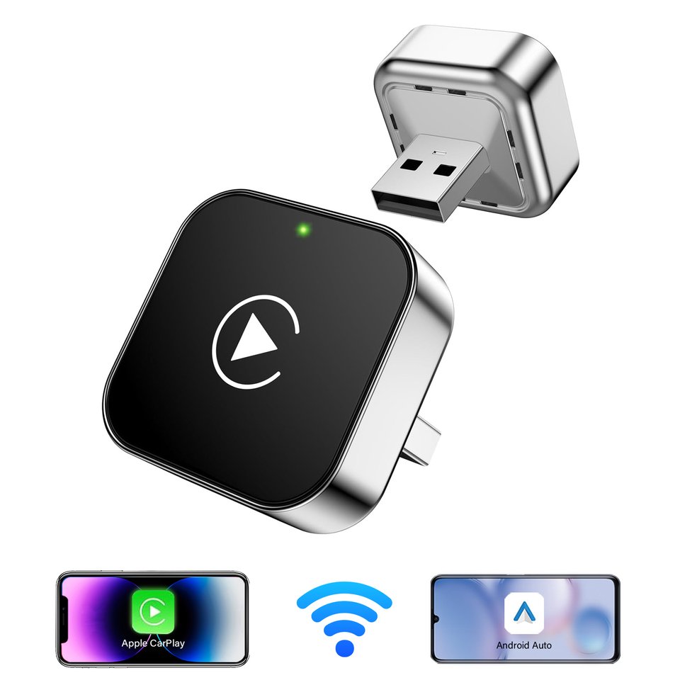 

Pionray 2in1 Беспроводной адаптер CarPlay Android Auto AI Smart Box Автомобильные интеллектуальные системы для VW Toyota Nissan Honda Ford Benz