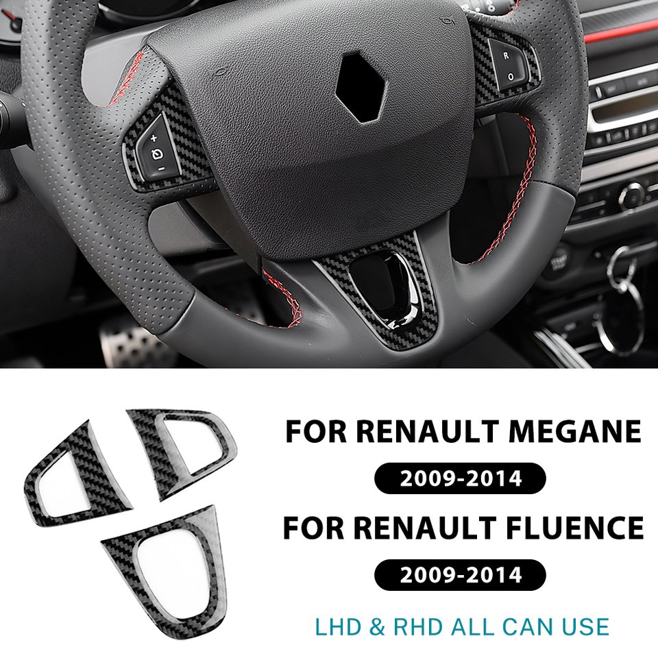 

Настоящая мягкая наклейка из углеродного волокна для Renault Fluence Megane 3 RS Scenic 2009 2010 2011 2012 2013 2014 2015, отделка рулевого колеса автомобиля