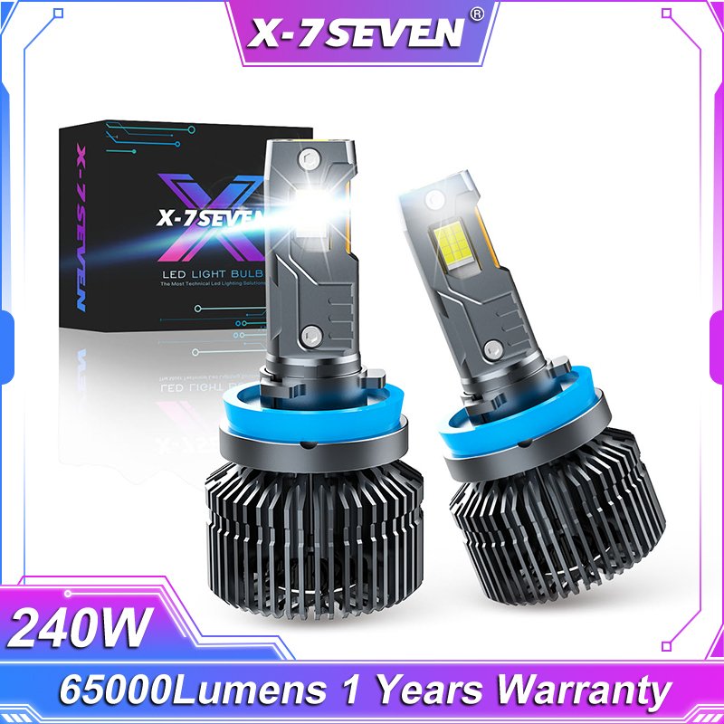

X-7SEVEN X-Ares 2024 SERIES 240 Вт 65000LM 6500K Светодиодная лампа для фар для автомобиля H4 H7 H1 H11 9005 с Canbus