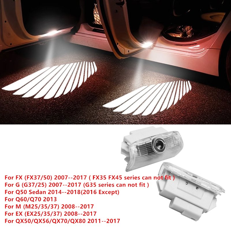 

2 шт., фонари для автомобильных дверей Infiniti FX37 FX50 G37 G25 Q50 Sedan Q60 Q70 M25 M35 M37 EX25 EX35 EX37 QX50 QX56 QX70 QX80