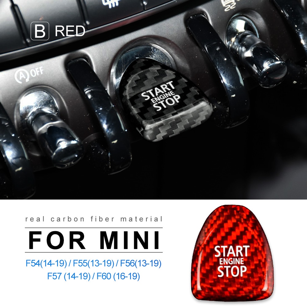 

Углеродное волокно для Mini Cooper F54 F55 F56 F57 F60 аксессуары кнопки зажигания двигателя старт стоп внутренняя отделка стикер крышка наклейка