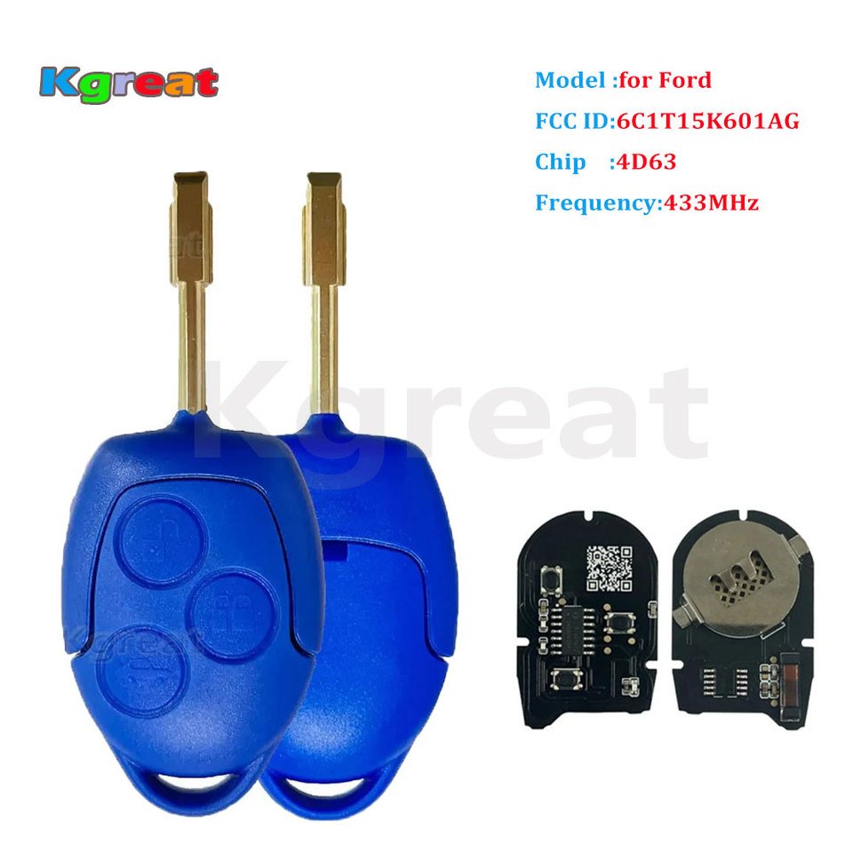 

Автомобильный Дистанционный ключ 6C1T15K601AG для Ford Transit WM VM 2006 2007 2008 2009 2010 2011-2014 433 МГц 4D63 синий Автомобильный ключ 6CIT15K601
