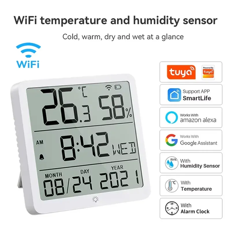 

Tuya Zigbee Wi-Fi датчик температуры и влажности гигрометр термометр детектор Smart Life пульт дистанционного управления для Alexa Google Home