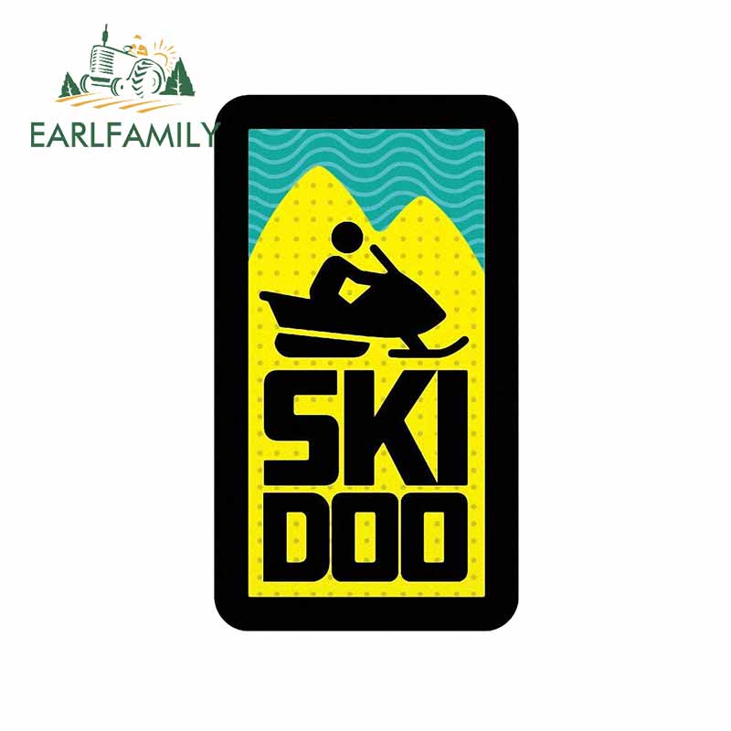 

EARLFAMILY 13 см x 7,5 см для катания на лыжах Doo желтый со слоганом, мультяшная наклейка на бампер, персональная наклейка на ноутбук, автомобиль с фургоном, украшение для мотоцикла