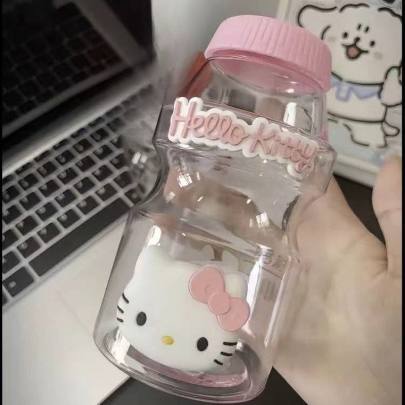 

Sanrio Hello Kitty бутылка для воды мультфильм милая портативная дорожная спортивная бутылка для воды детская прозрачная пластиковая чашка для напитков подарки