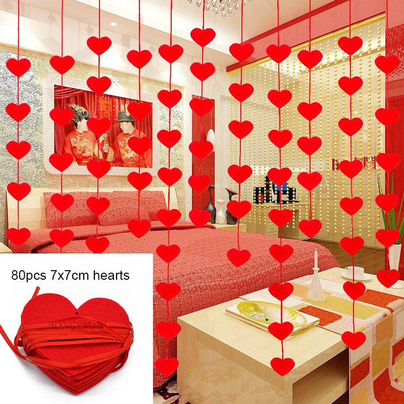 

Красные бумажные гирлянды в форме сердца CYZQ