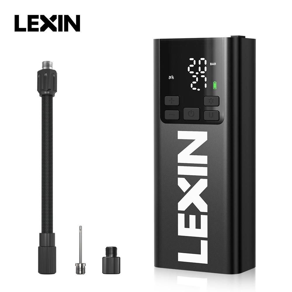

2022 Lexin P5 Смарт воздушный насос 5000 мАч для шины для мотоциклов надувной велосипед лодка с светодиодный цифровой и предустановленное давление
