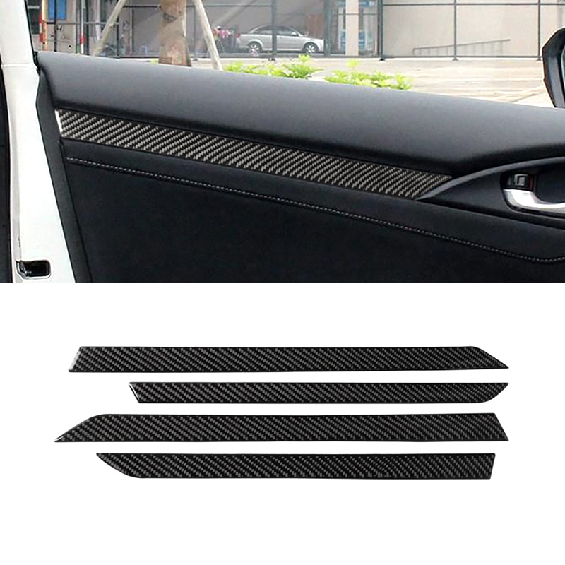 

Для Honda Civic 10-го поколения 2016 2017 2018 2019 автомобильные полоски из углеродного волокна для окон и дверей, защитная накладка