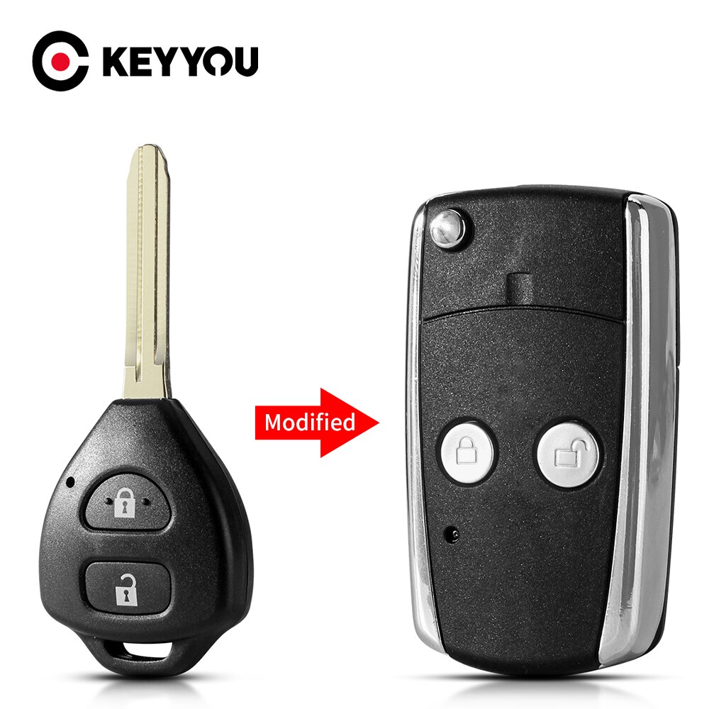 

Модифицированные 2/3/4 кнопки KEYYOU для Toyota Camry 40 Corolla Scion RAV4 Avalon Reiz 4Runner чехол для дистанционного ключа от машины, складной чехол для ключей