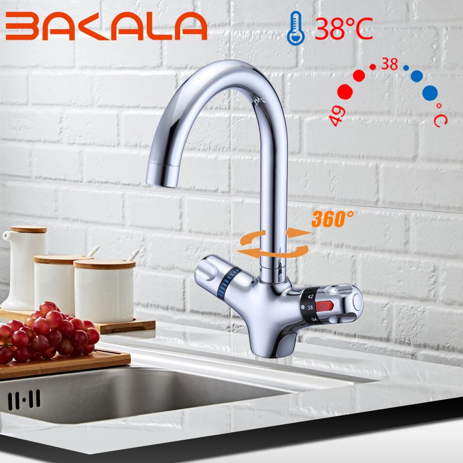 

Хромированный латунный термостатический кран Bakala для кухни