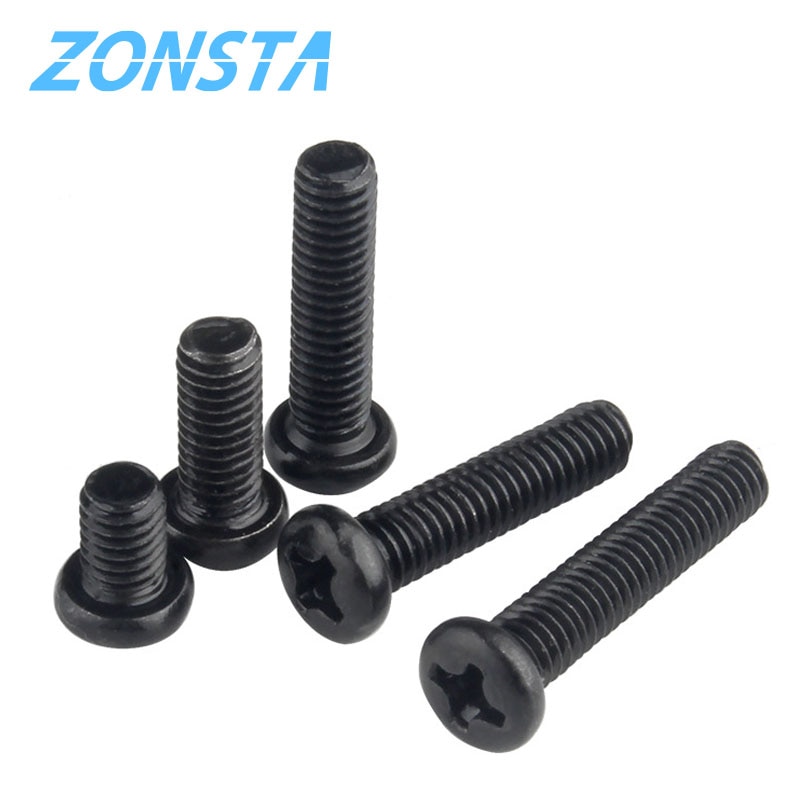 

Крестовые винты ZONSANTA черные из углеродистой стали M1.2-M4