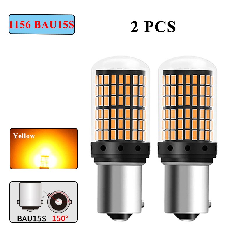 

2 PCS 1156 BA15S 7443 W16W Светодиодная лампочка Canbus Без ошибок 12V 24V 3014 - 144SMD 6500K Белый автомобиль задний тормоз