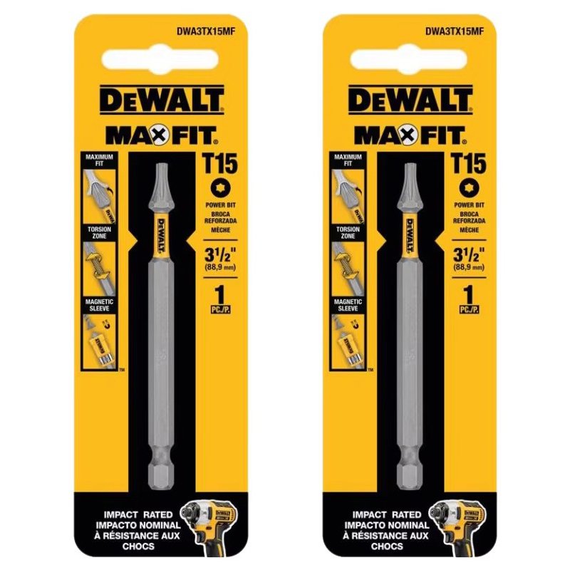 

Наборы бит для отвертки DEWALT Max Fit Torx #10 и #15