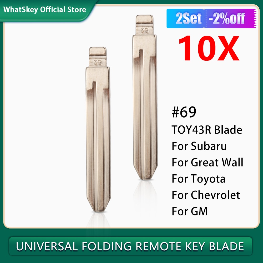 

10 шт. необработанный пустой ключ #69 KD MINI/KD900 Дистанционное лезвие TOY43R для Subaru XV для Great Wall для Chevrolet/GM/Holden/ISUZU/Toyota