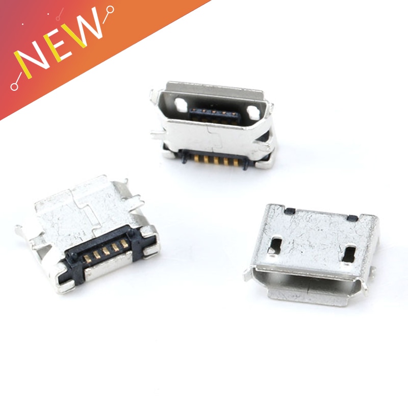 

100 шт. разъем micro usb type b female 5 pin your cee