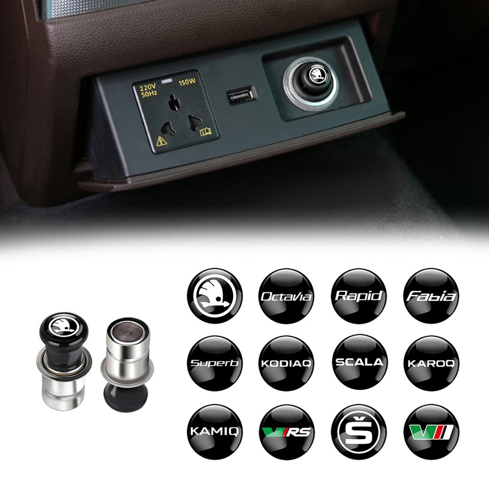 

omowa zapalniczka samochodowa gadżet etui na papierosy akcesoria dla Skoda Kodiaq Superb Afriq Kamio Fabia Octavia Scala VII S VRS