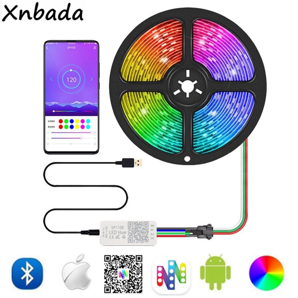 

Светодиодная лента Xnbada WS2812B RGB 30/60/144 пикселей/м USB контроллер SP110E