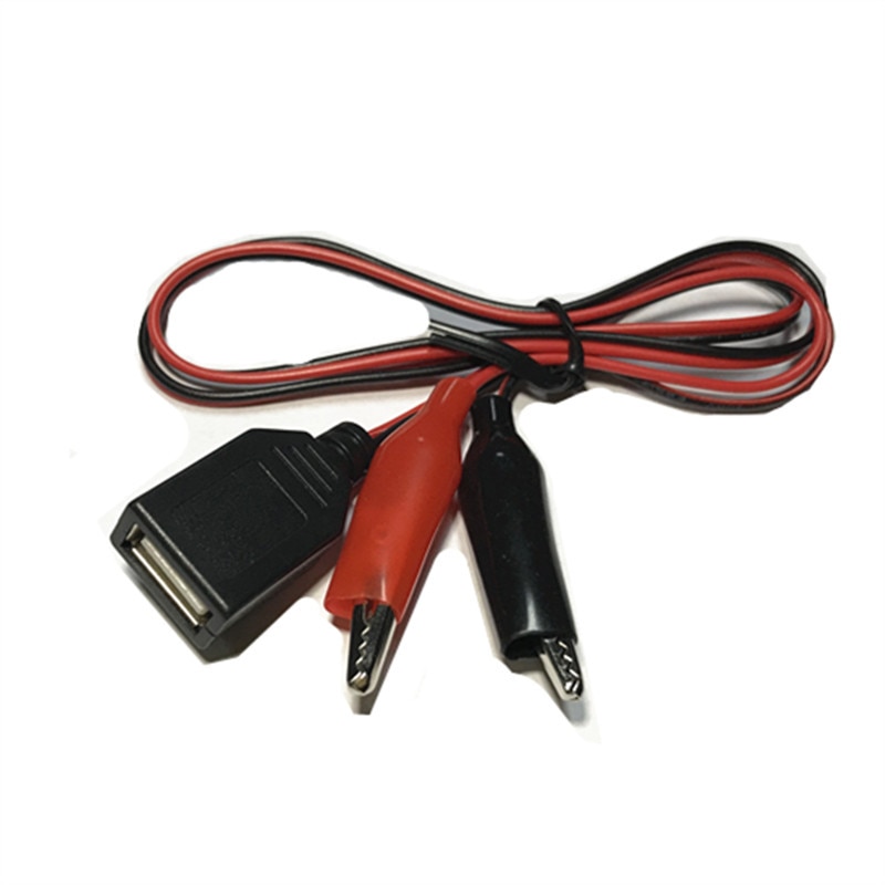 

Испытательные зажимы типа «крокодил» к USB разъему «папа»/«мама», провод адаптера питания, кабель 58 см, красный и черный