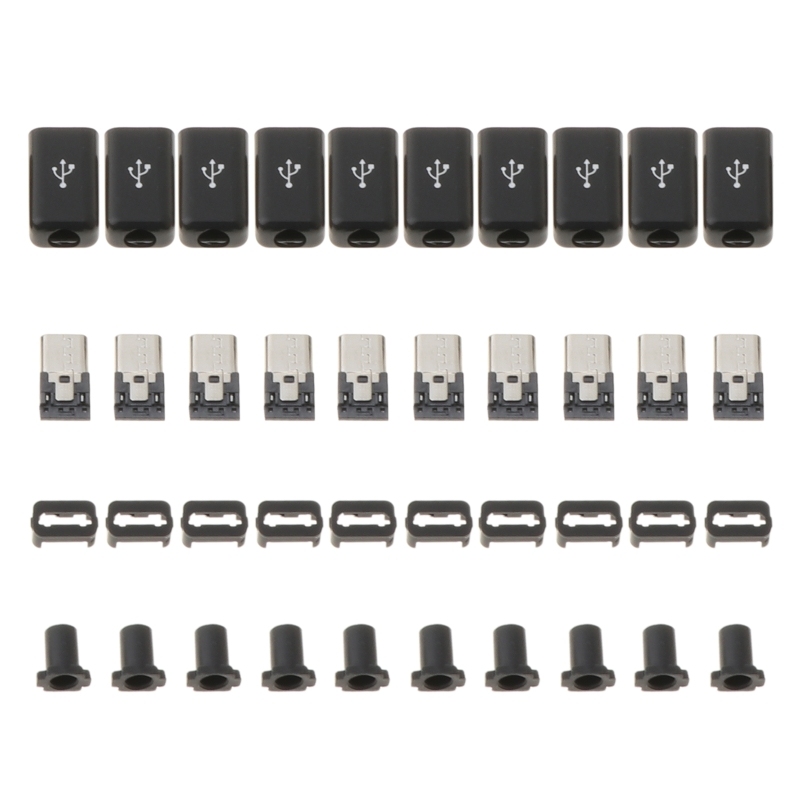 

10 комплектов 4-контактного разъема для сварки Micro USB типа «папа» для пластиковой крышки 4 i