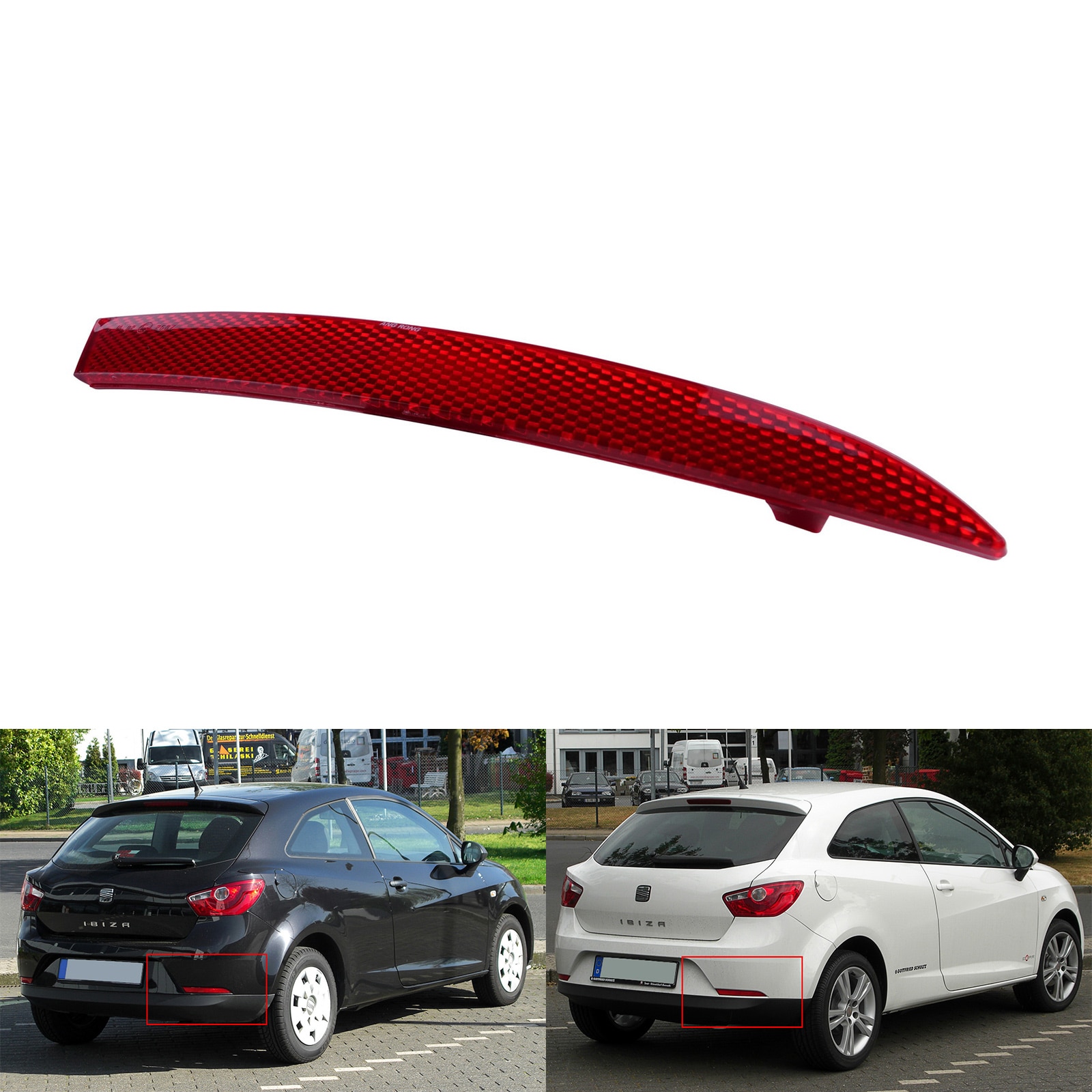 

ANGRONG 1X для SEAT IBIZA 6J MK V 08-12 правая красная линза, отражатели заднего бампера в сборе, O/S
