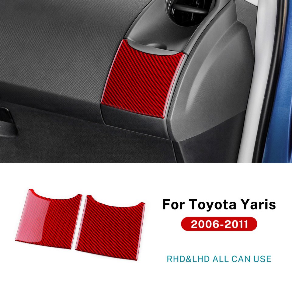 

Настоящая мягкая наклейка из углеродного волокна для Toyota Yaris 2006, 2007, 2008, 2009, 2010, 2011, LHD RHD, автомобильная приборная панель, боковой держатель для чашки, аксессуары
