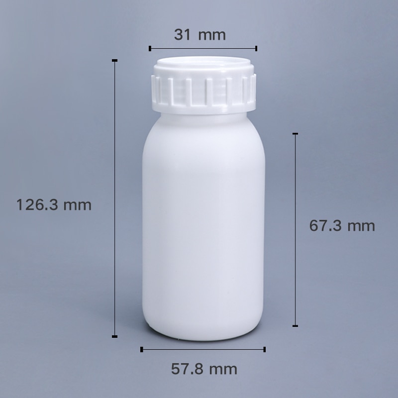 

5 шт. круглые белые пластиковые бутылки HDPE для химикатов 10/20/50/100/200 мл
