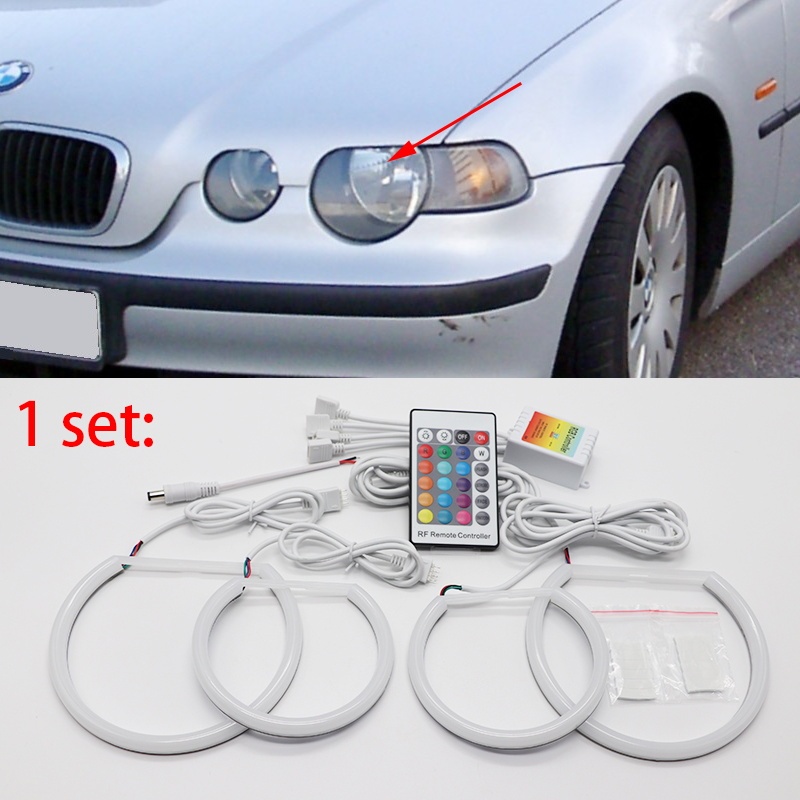 

Для BMW 3 серии E46 316i 318i 320d 320i 323i 328i 330i 325xi 330d 16 цветов RGB Хлопок Angel Eyes LED Halo Rings RF Control DRL