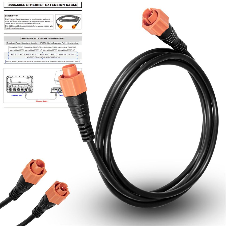 

Кабель Ethernet ANX для Lowrance, черный, Cat5e, 6 футов