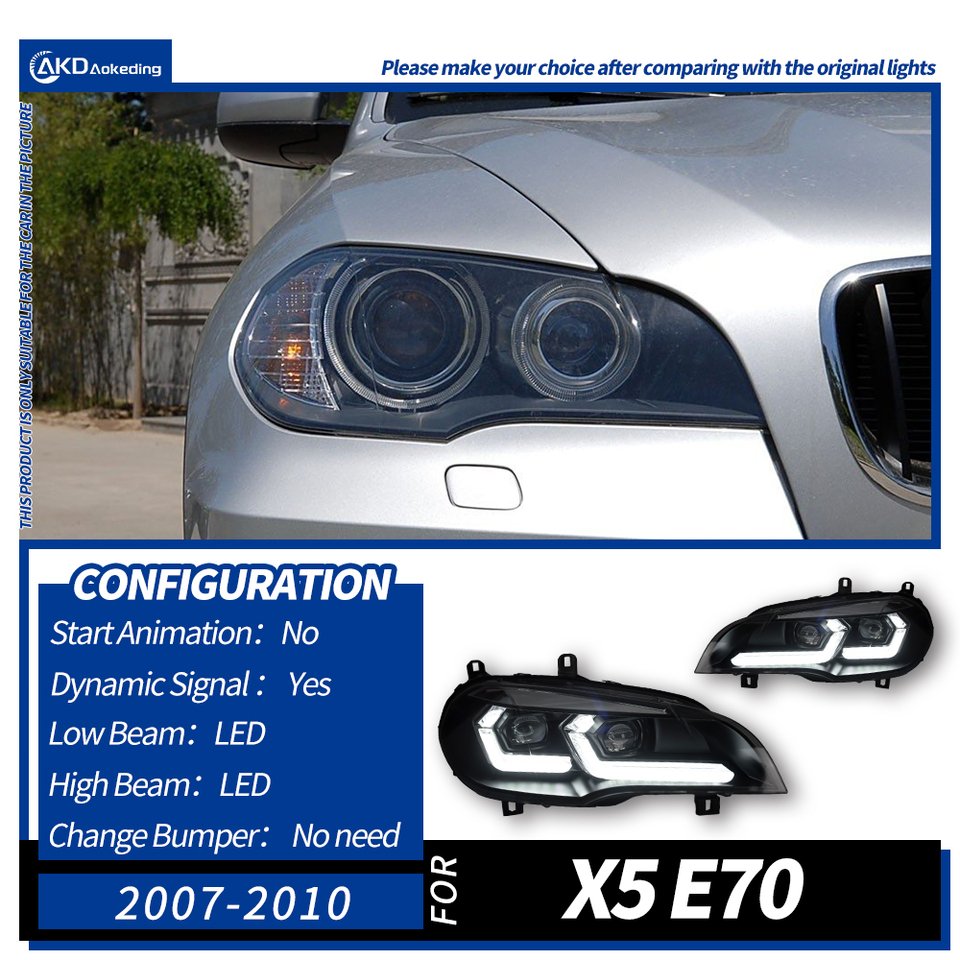 

Фара для BMW X5 E70 светодиодный фары 2007-2013 передняя фара автомобильный Стайлинг DRL сигнальный проектор линзы автомобильные аксессуары