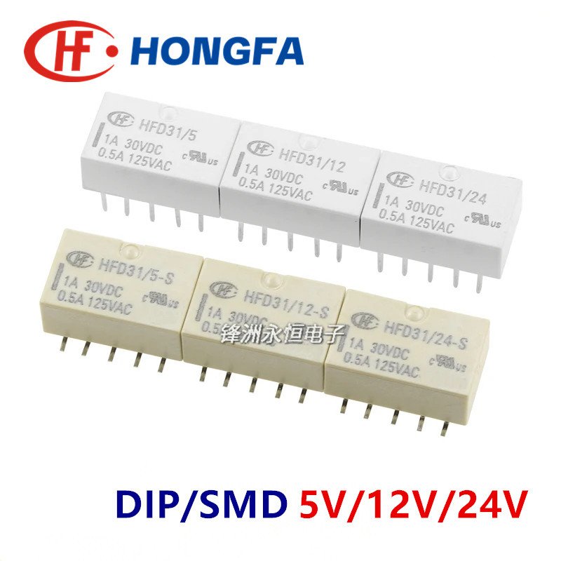 

1 шт. реле HONGFA HFD31-5 12 24-S 10Pin 1A, совместимое с TQ2 G6H EA2-5NU EA2-12NU 5 В 12 В 24 В сигнальное реле