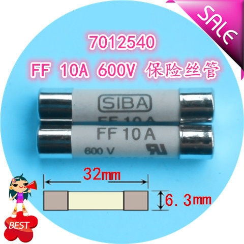 

Плавкий предохранитель FF 10A 7012540 600V 6,3x32mm UR высокое качество