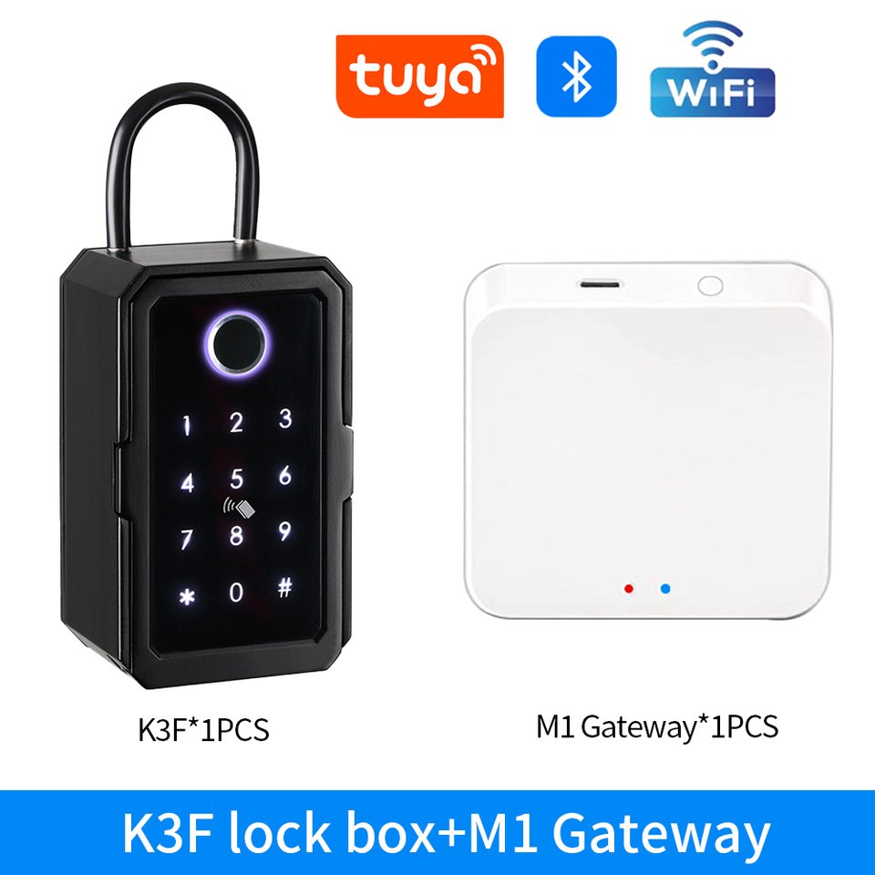 

Водонепроницаемый сейф для ключей TTlock/Tuya, приставка для ключей с поддержкой Bluetooth и сканером отпечатков пальцев, настенное крепление с дистанционной разблокировкой, сейф с навесным креплением