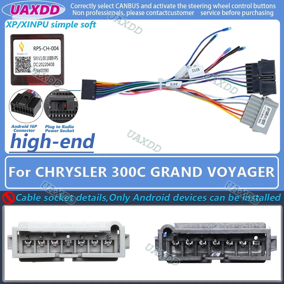 

Для CHRYSLER PACIFICA DODGE CARAVAN GRAND VOYAGER PT CRUISER SEBRING 300C 2 Din автомобильный Android XP жгут проводов декодер canbus box