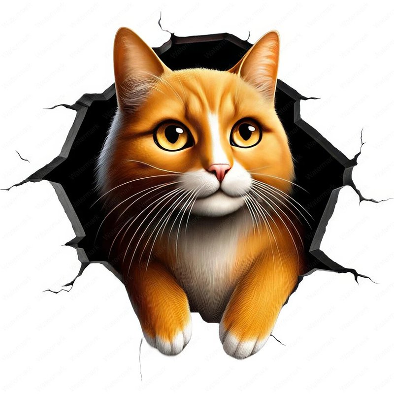 

Наклейки на стену с котом QT626