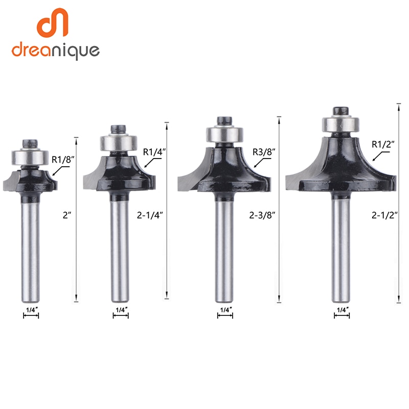 

Фрезы DREANIQUE 1/4", 2 канавки, вольфрамовые