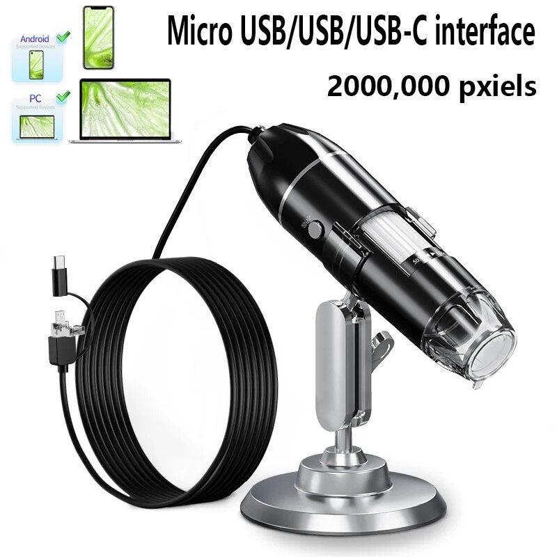 

Цифровая Камера 1600X Для Микроскопа, Портативный Электронный USB-микроскоп, Светодиодная Лампа Type-C, Android