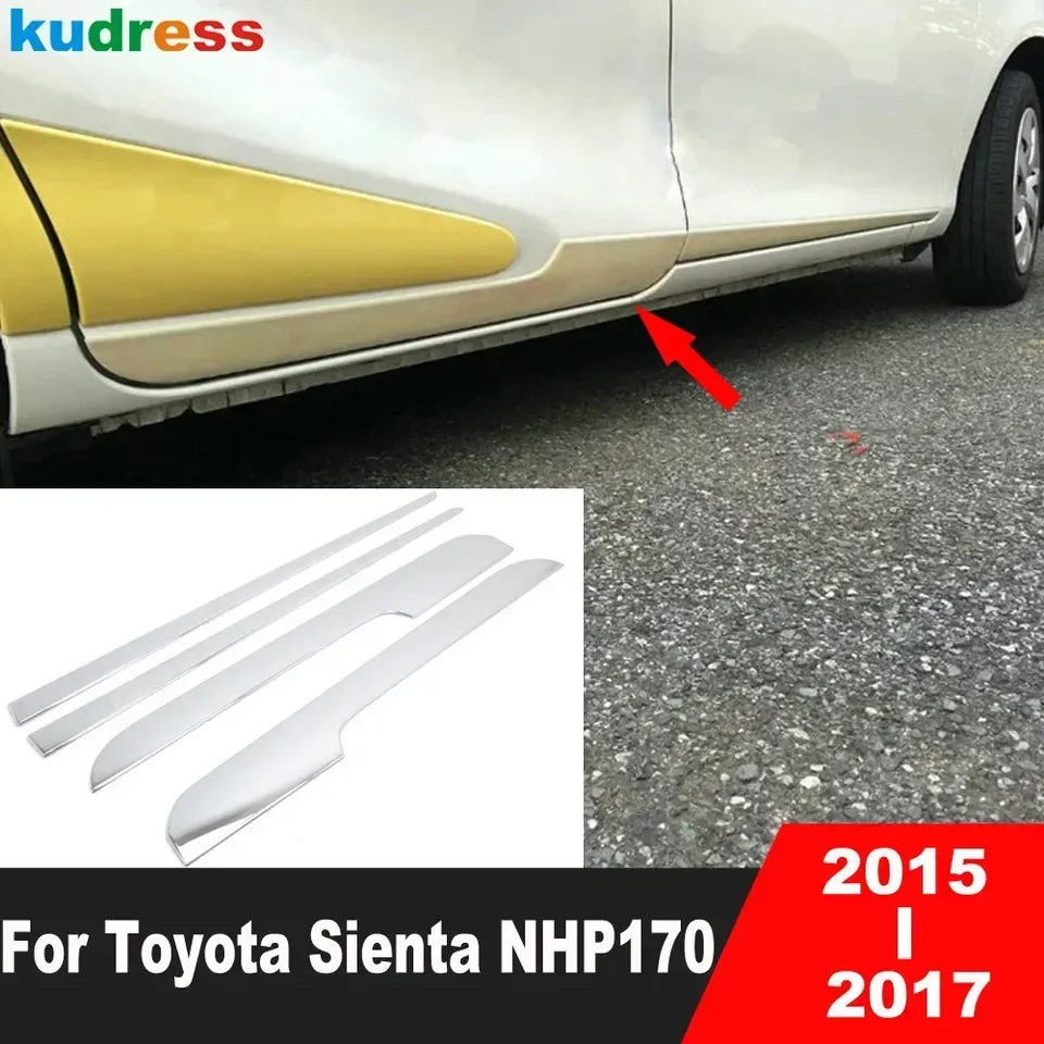 

Накладка на боковую дверь для Toyota Sienta NHP170 2015 2016 2017, хромированная дверная панель автомобиля, стример, литье, декоративная полоса, аксессуары